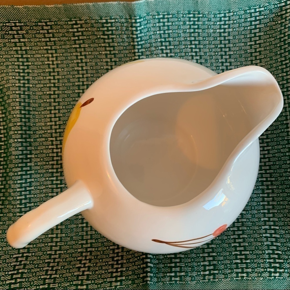 Vintage hand painted ceramic fruit pitcher country farmhouse kitchen decor - Picture 10 of 10